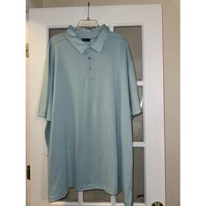 PGA Tour Pro Series Mens 4X Big & Tall Logo Golf Polo UPF50 Abstract Print Blue